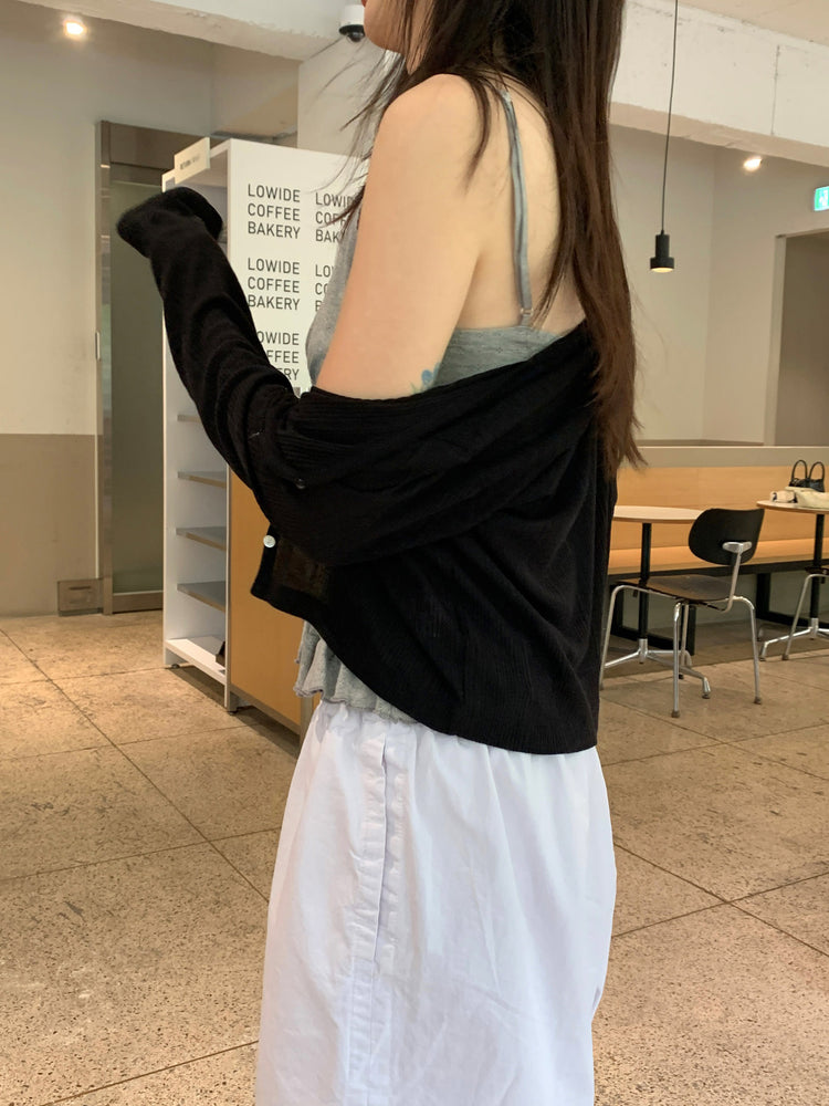 壓花蕾絲胸線細節荷葉邊背心