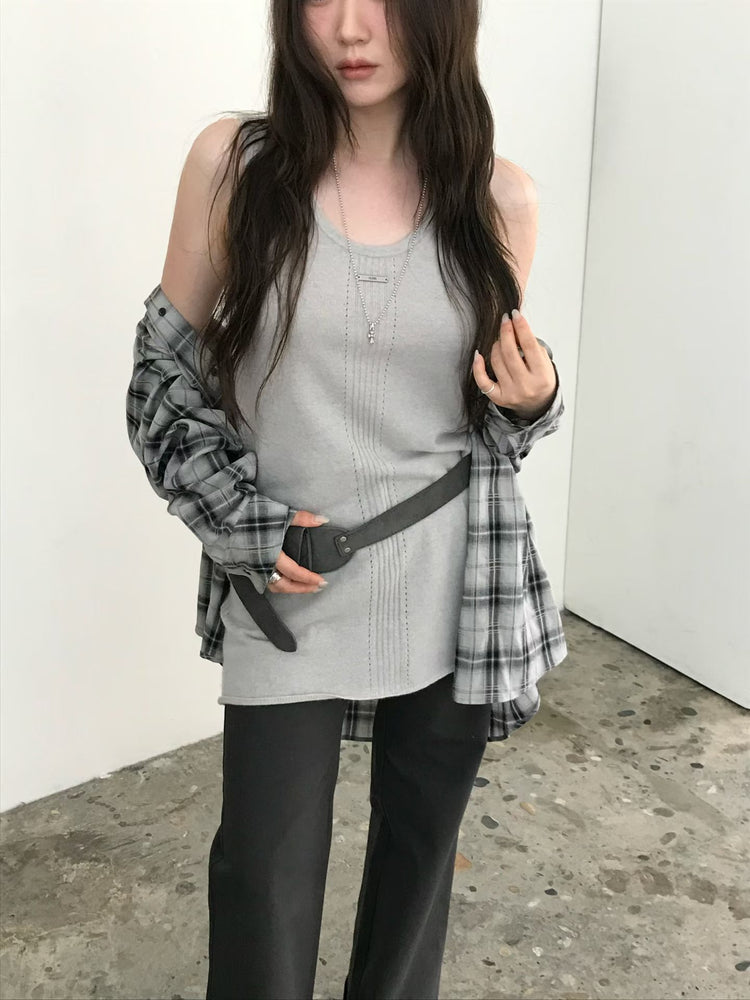高質撞色格紋襯衫