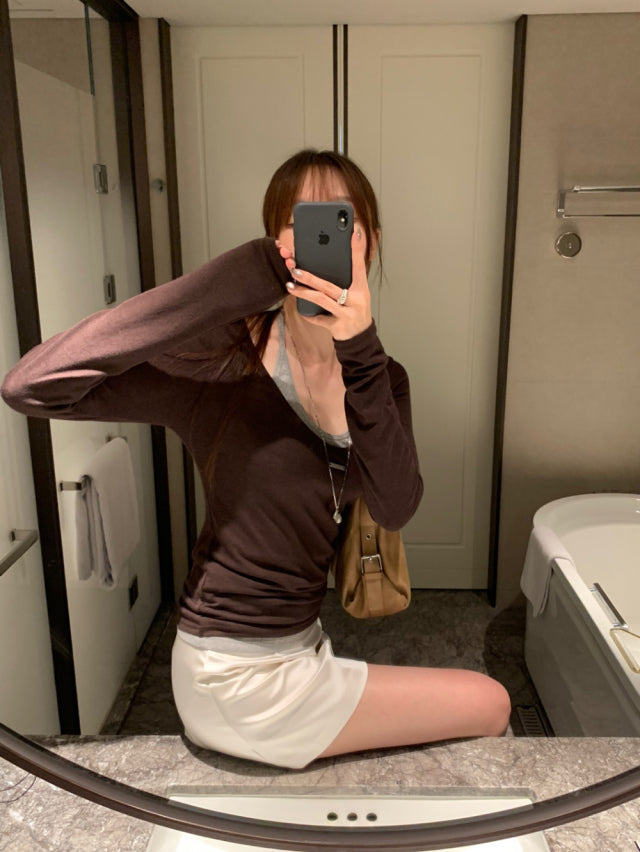 美色鐵扣前後兩穿上衣