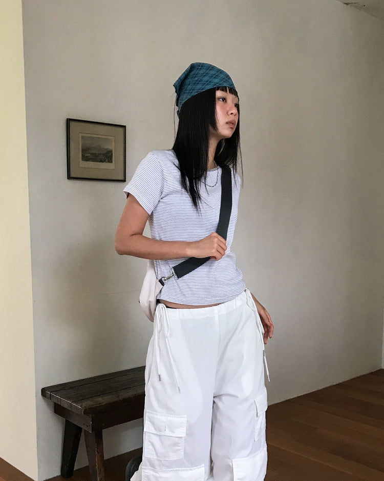 撞色格紋造型方巾
