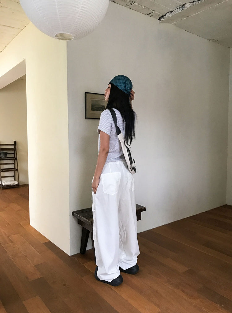 撞色格紋造型方巾