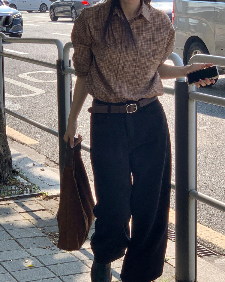 高質美色羊毛棉質直褲