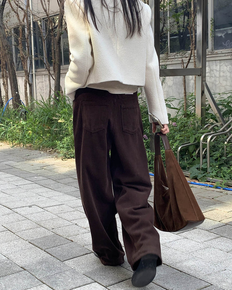 高質美色羊毛棉質直褲