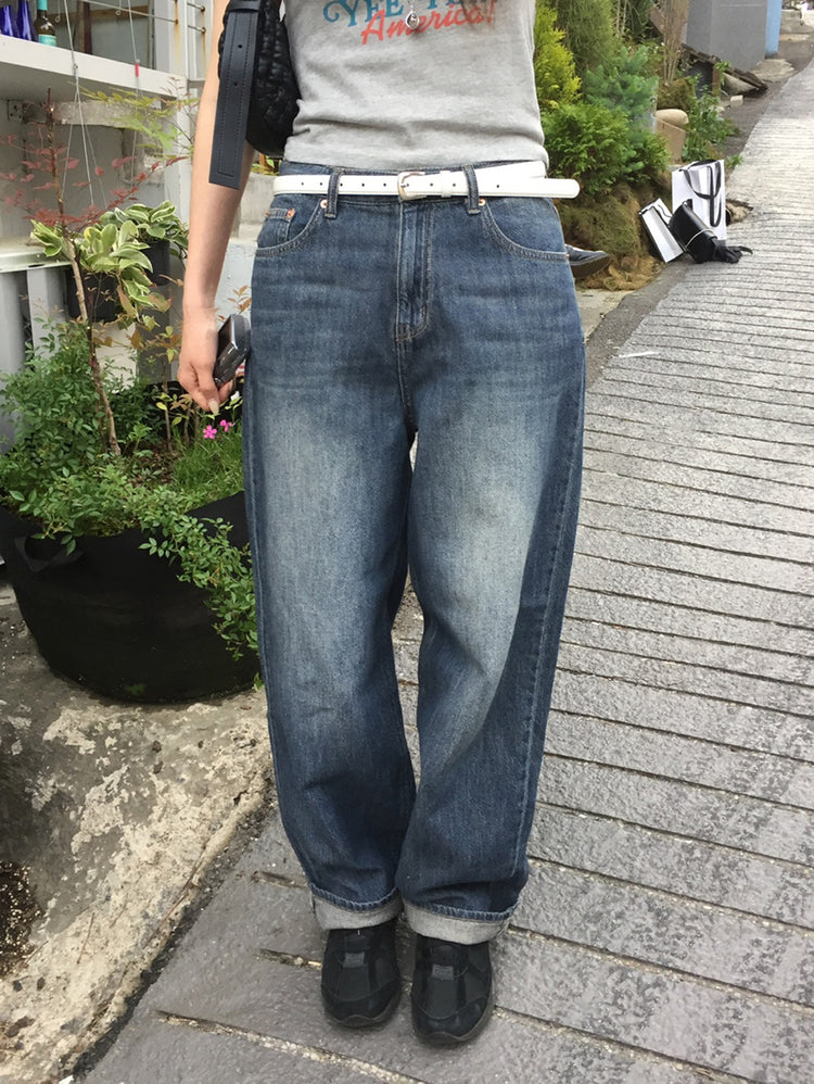 美刷色基礎男友牛仔褲