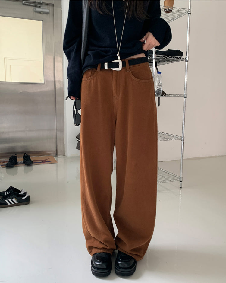 高質美色羊毛棉質直褲