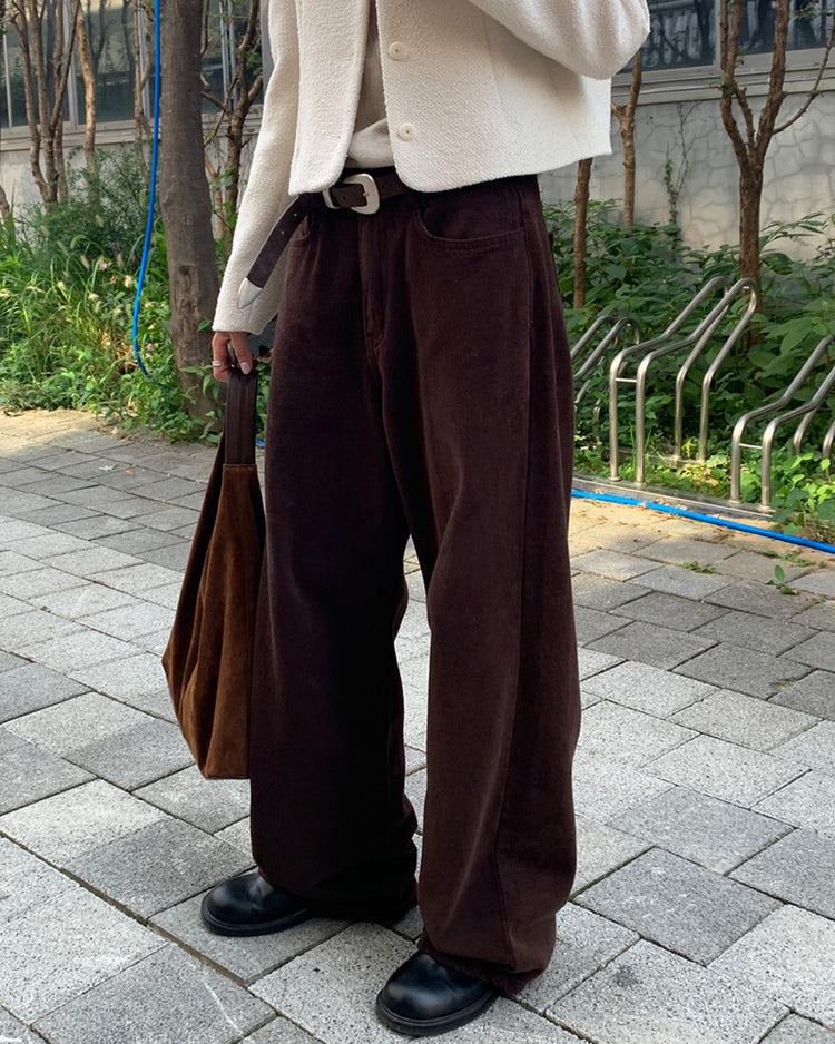 高質美色羊毛棉質直褲