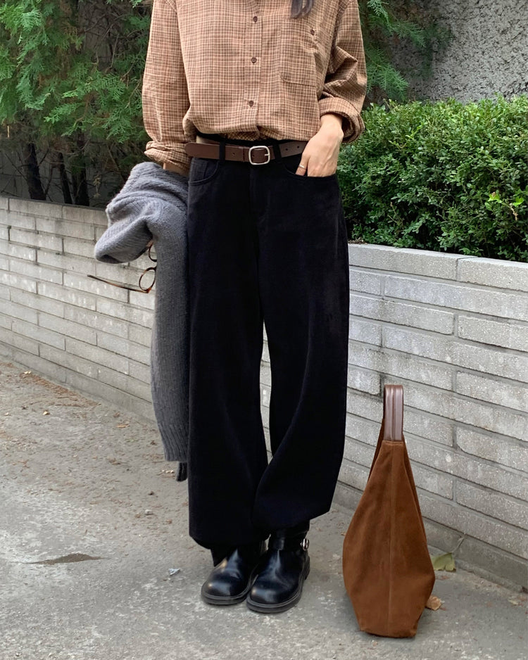 高質美色羊毛棉質直褲
