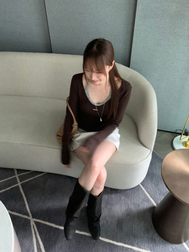 美色鐵扣前後兩穿上衣