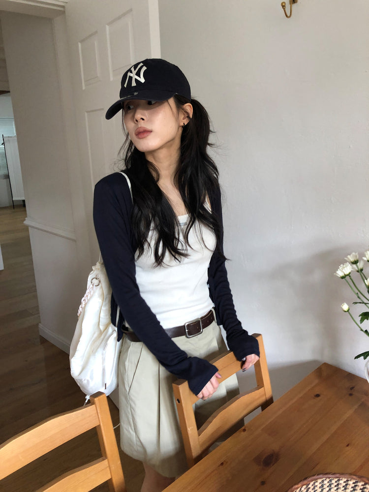 金屬顆粒設計感綁繩皮帶