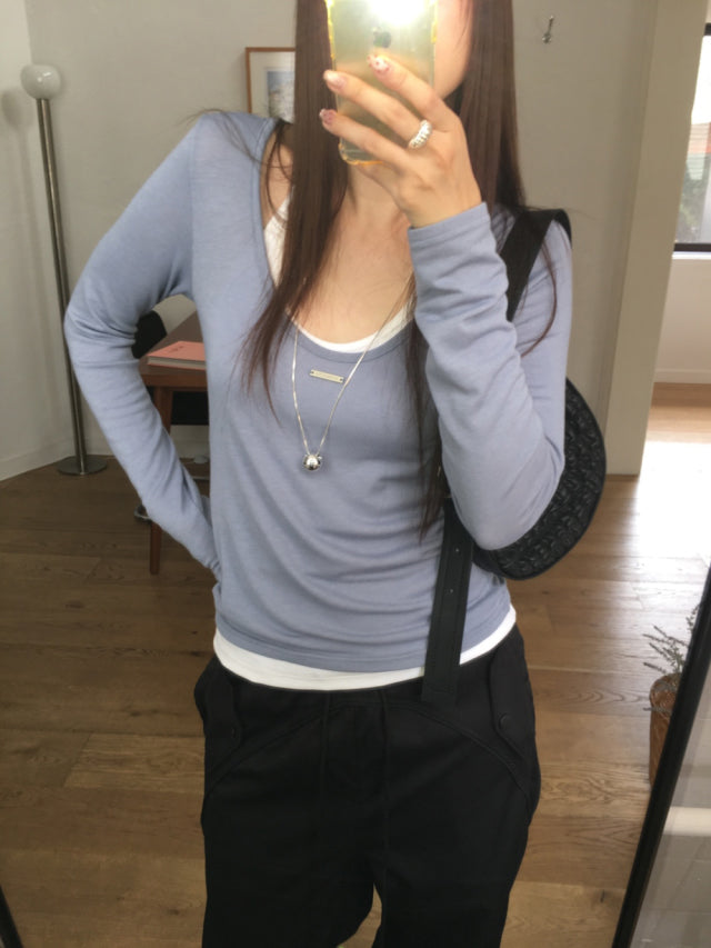 美色鐵扣前後兩穿上衣