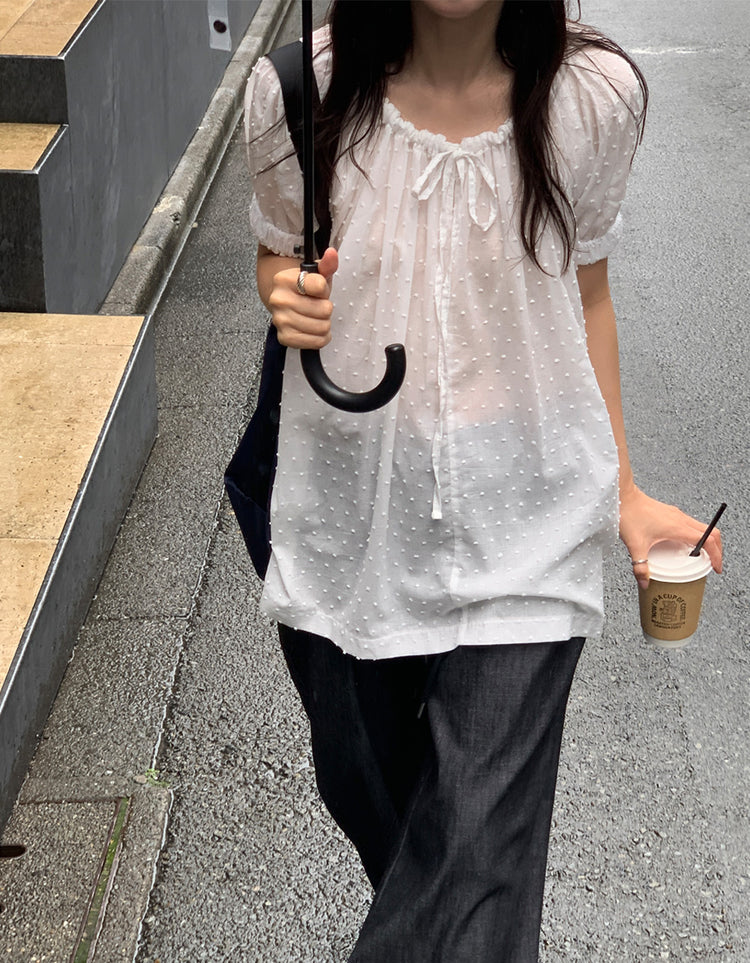 荷葉邊褲腳細節直褲