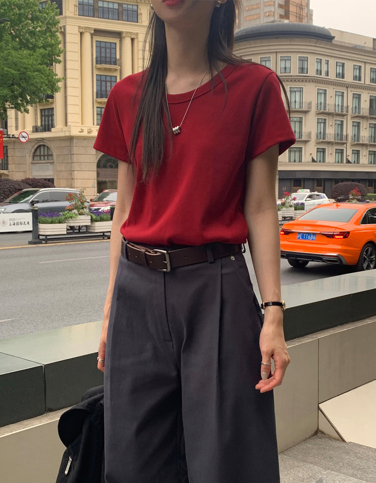 美色厚磅基礎素tee