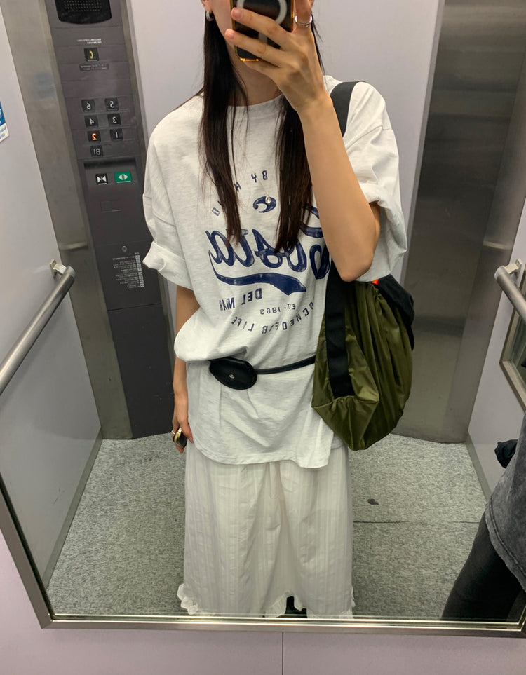 復古圖案休閒oversize t