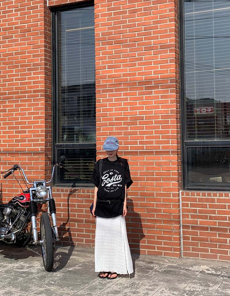 復古圖案休閒oversize t