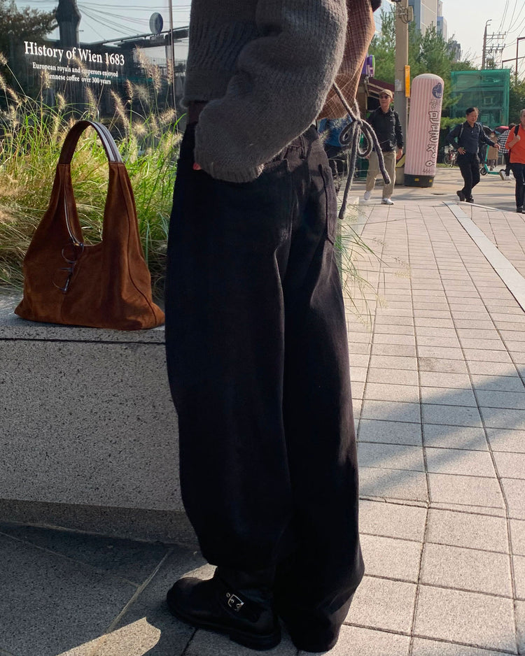 高質美色羊毛棉質直褲