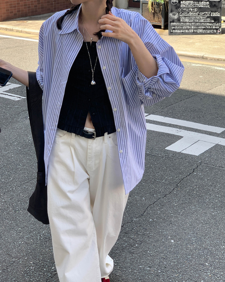 蕾絲細節修腰兩穿上衣