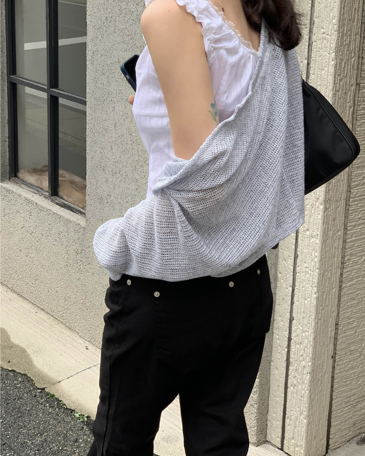 蕾絲細節修腰兩穿上衣