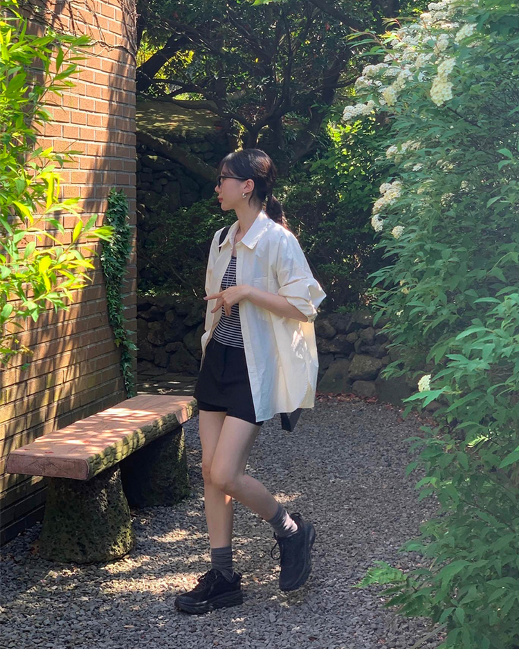 金屬扣細節基礎裙褲
