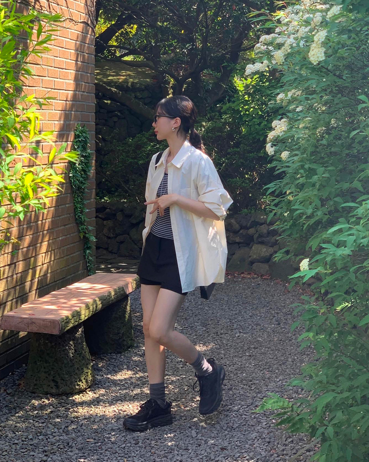 金屬扣細節基礎裙褲
