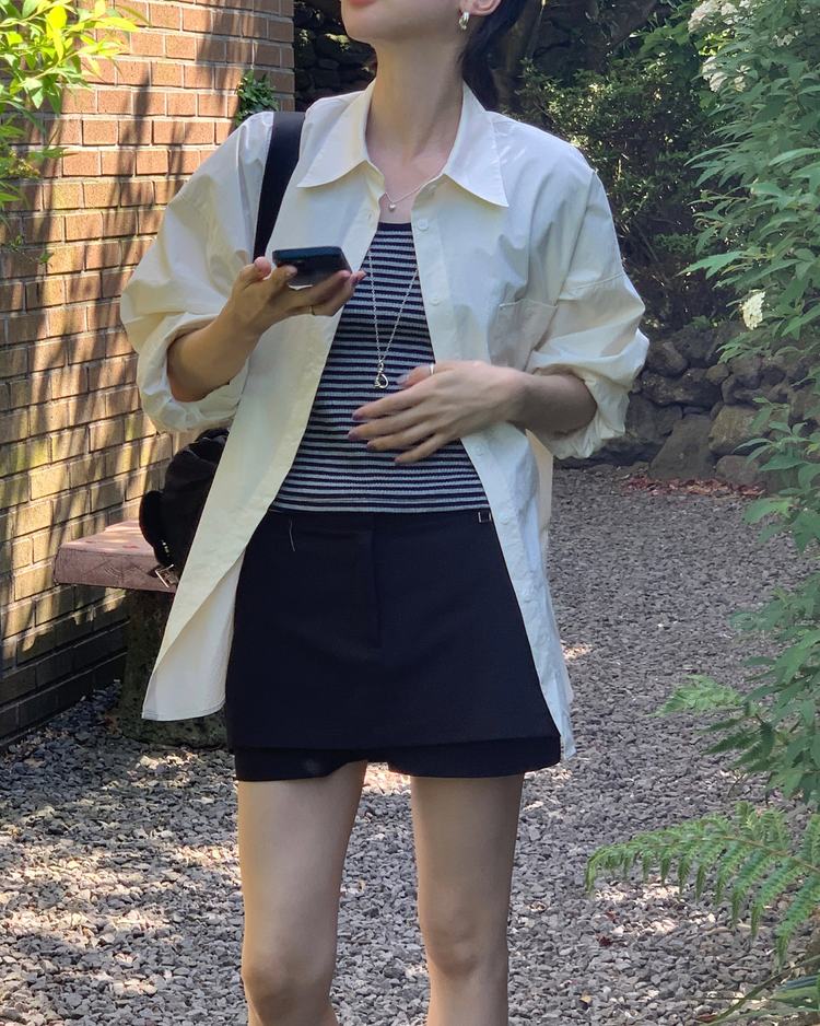 金屬扣細節基礎裙褲