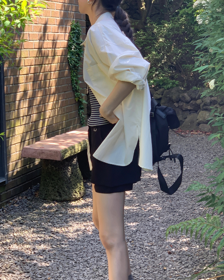 金屬扣細節基礎裙褲