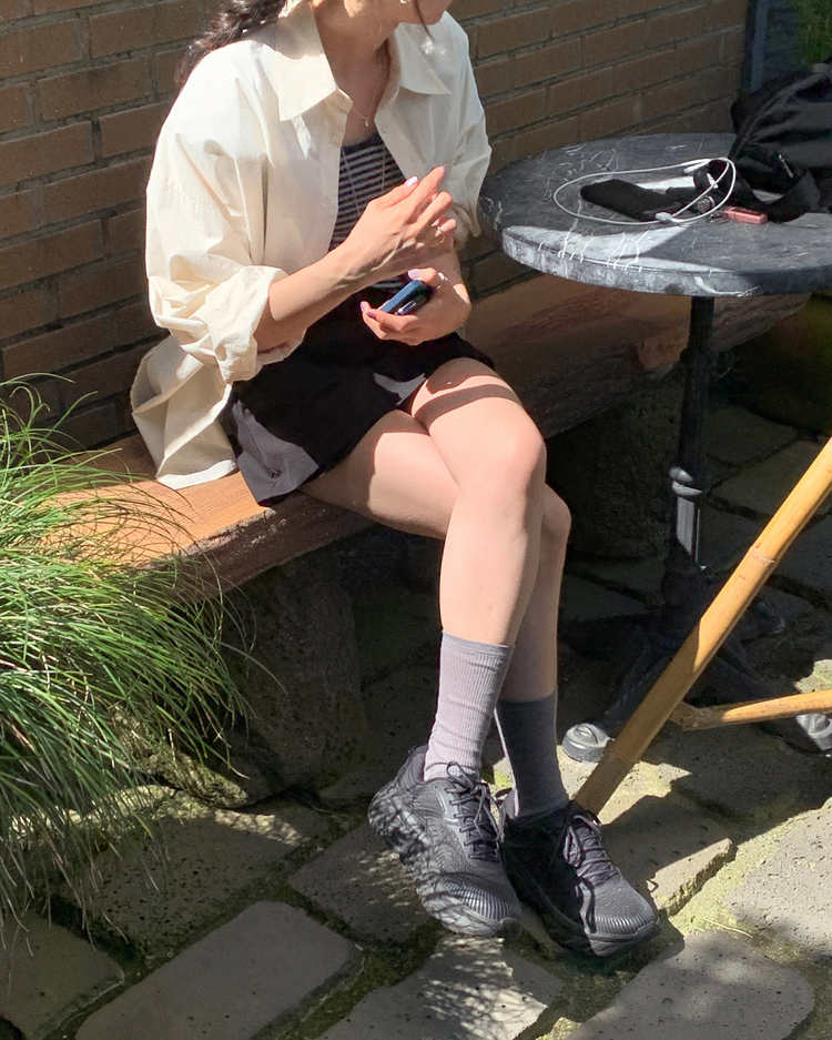 金屬扣細節基礎裙褲