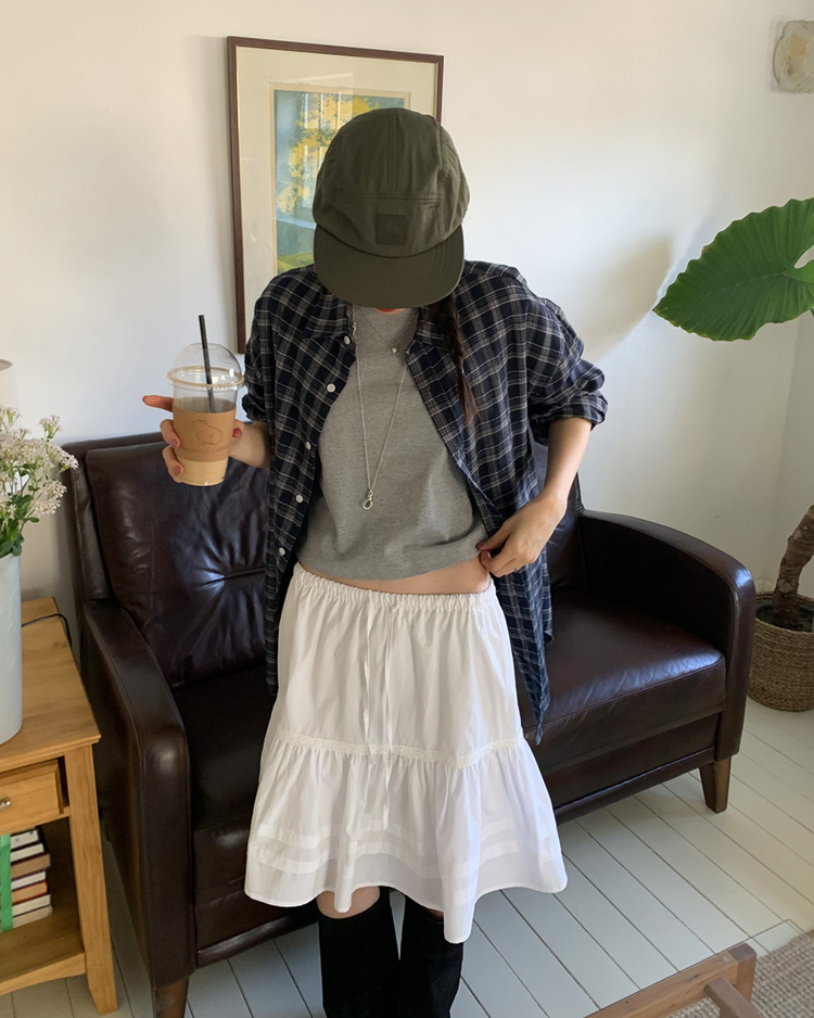 復古撞色格紋襯衫