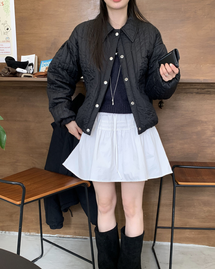 壓褶層次垂帶短裙