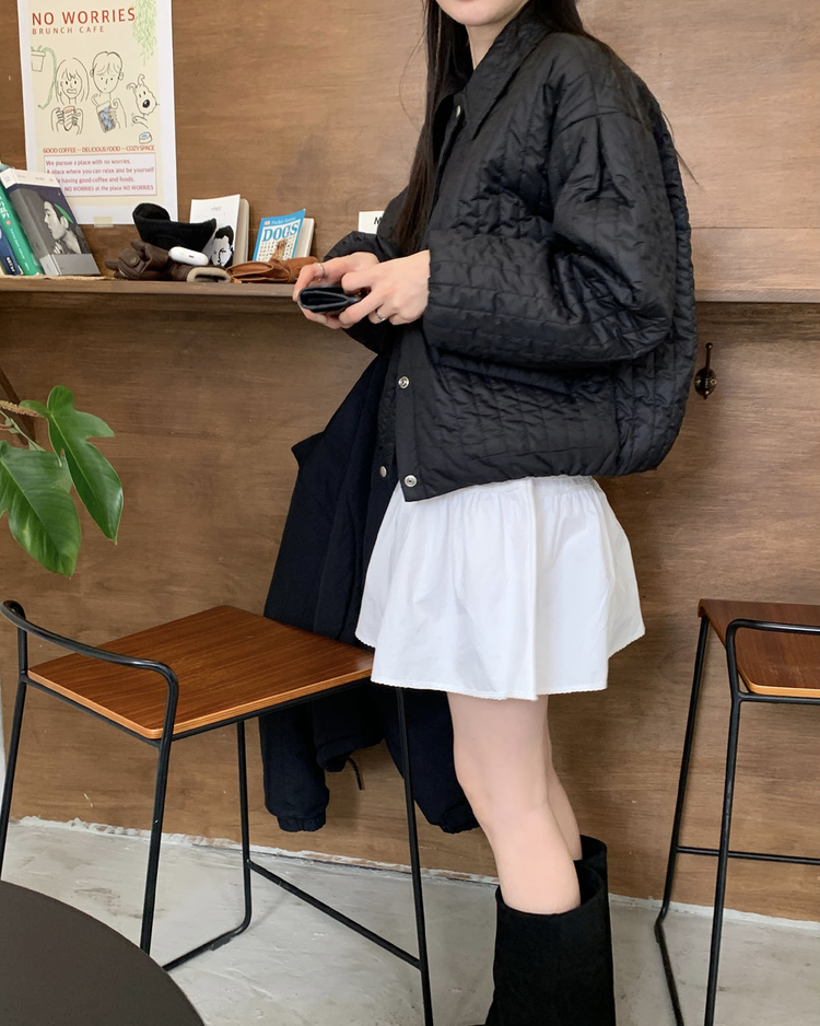 壓褶層次垂帶短裙