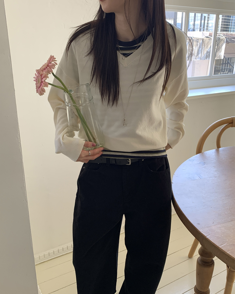 基礎美色細節繭型闊褲