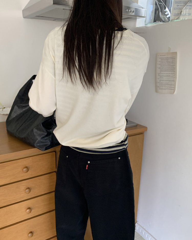 基礎美色細節繭型闊褲
