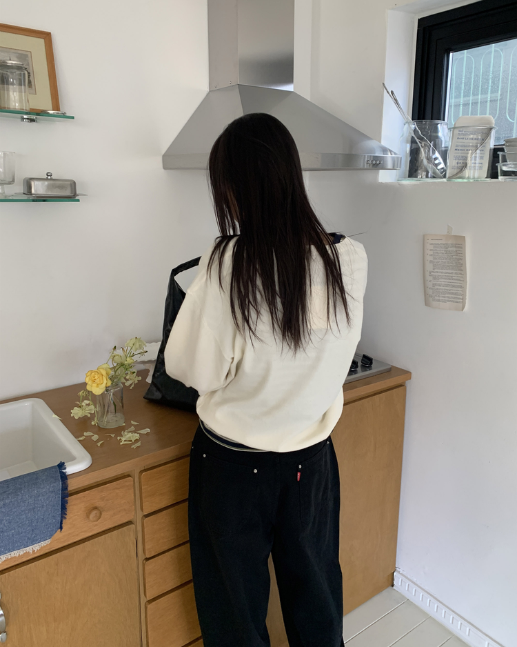 基礎美色細節繭型闊褲