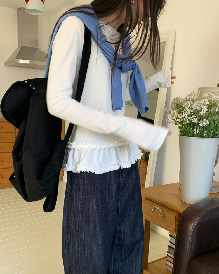 蛋糕邊下擺造型上衣