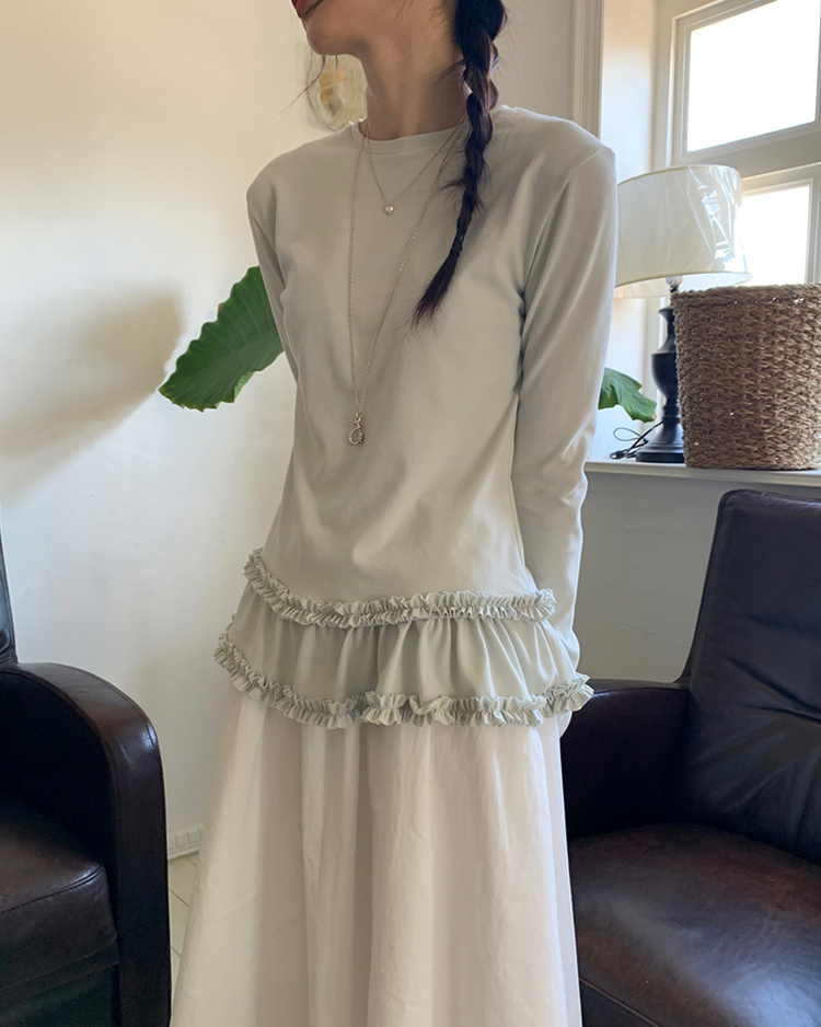 蛋糕邊下擺造型上衣