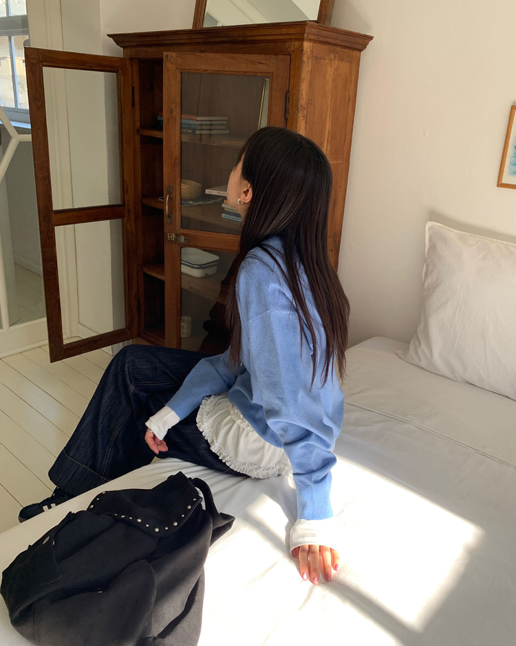 蛋糕邊下擺造型上衣
