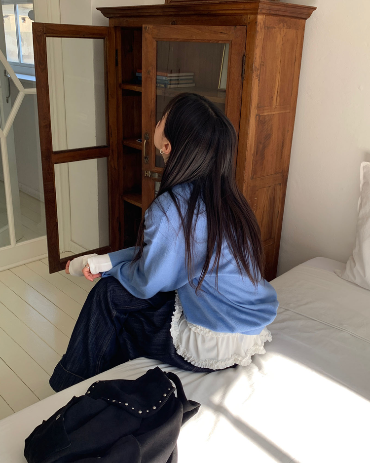 蛋糕邊下擺造型上衣