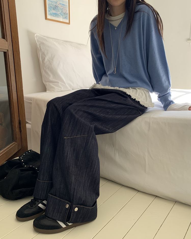 蛋糕邊下擺造型上衣