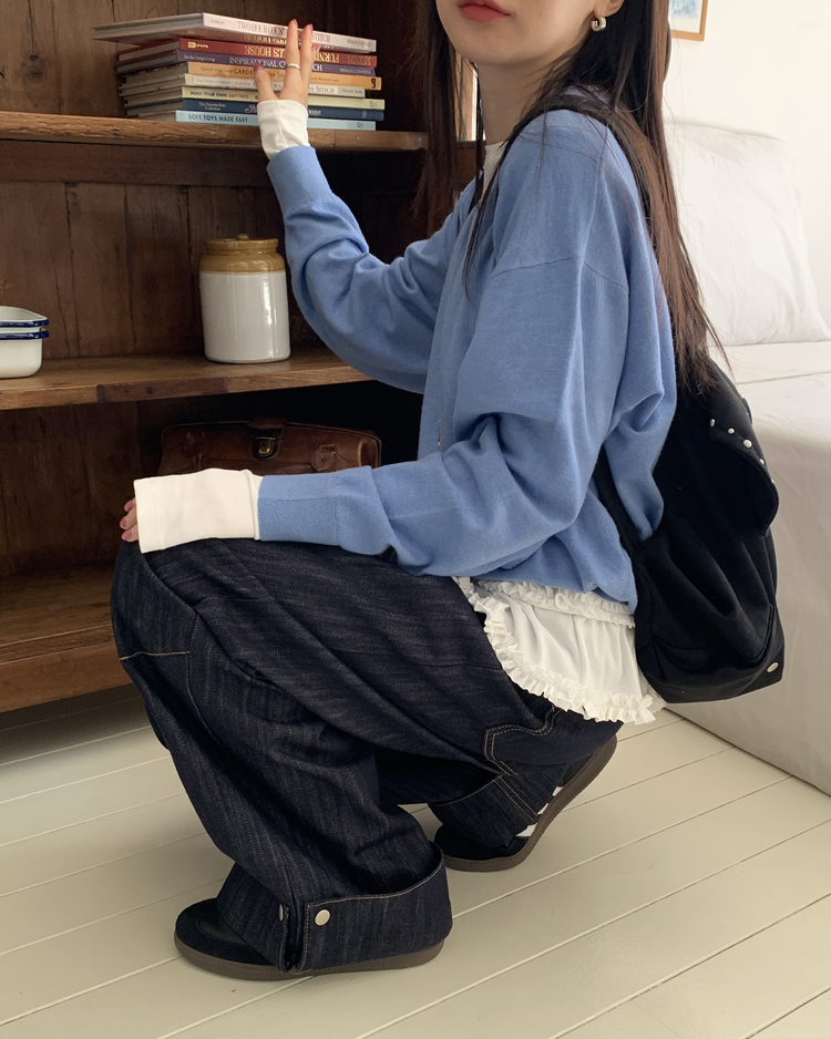 蛋糕邊下擺造型上衣