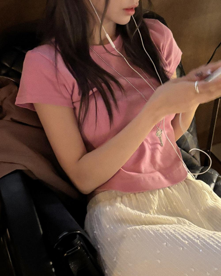 基礎修腰弧下擺上衣