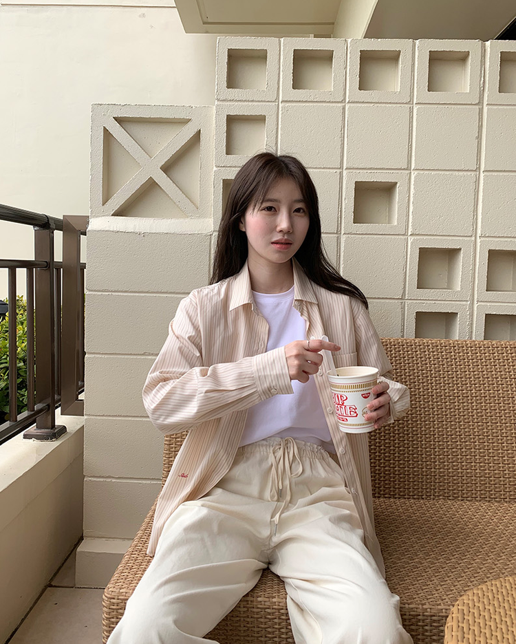 花邊撞色細節休閒直褲