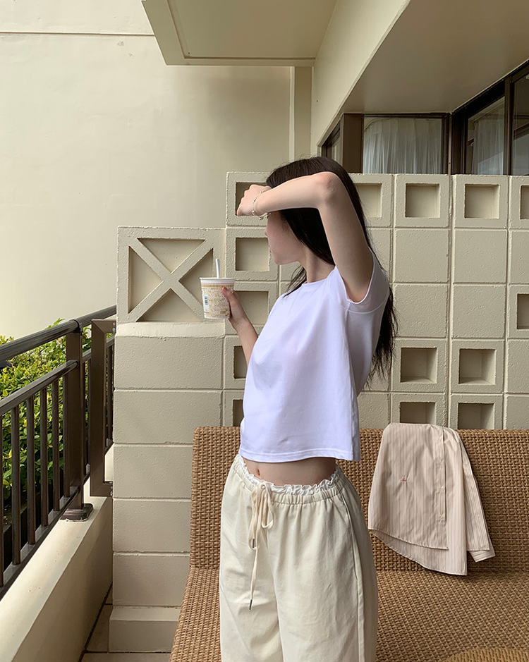 花邊撞色細節休閒直褲