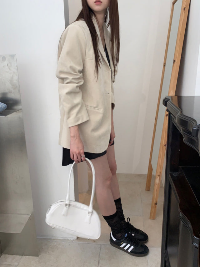 霧面光澤感v領連身裙