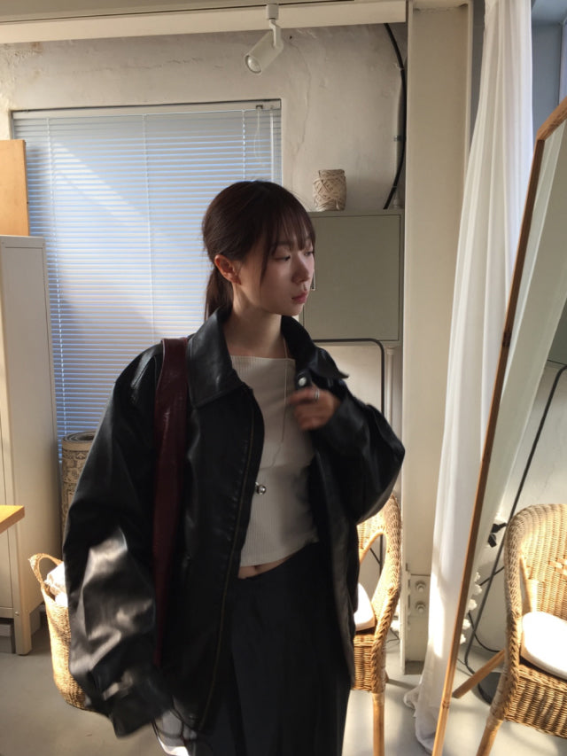 高質條紋壓褶垂感直褲