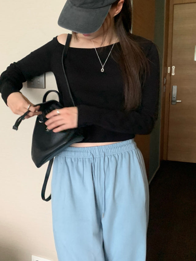(現)高質前側壓線細節棉褲