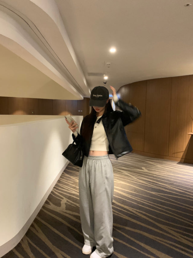 (現)高質前側壓線細節棉褲