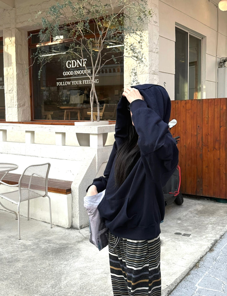 復古撞色條紋休閒直褲