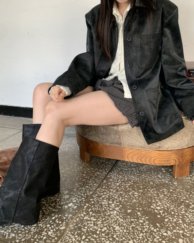 輕薄尼龍質感泡泡裙褲