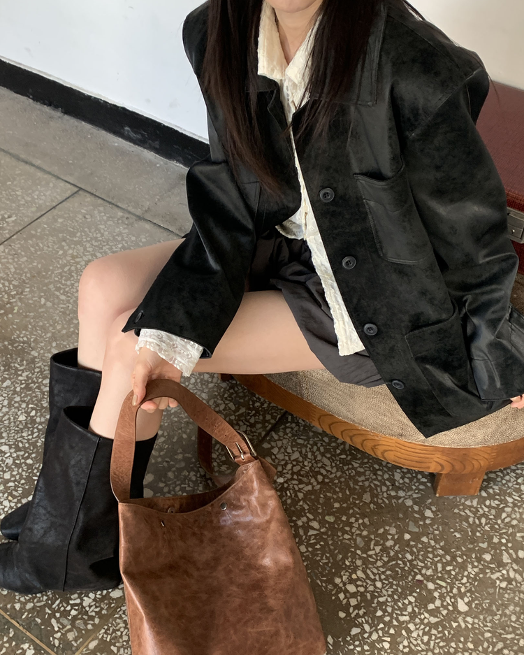 輕薄尼龍質感泡泡裙褲