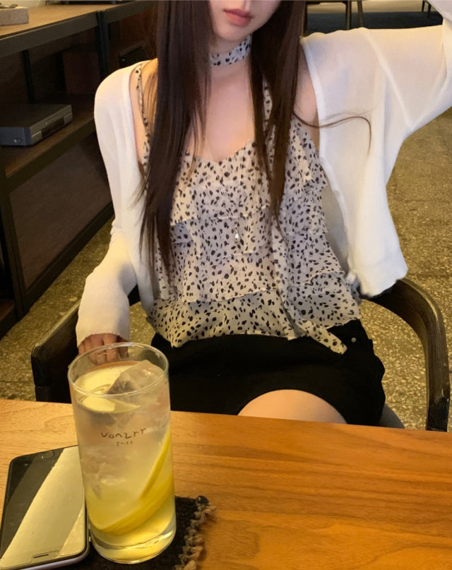 透膚骨感顯瘦排鈕針織外套