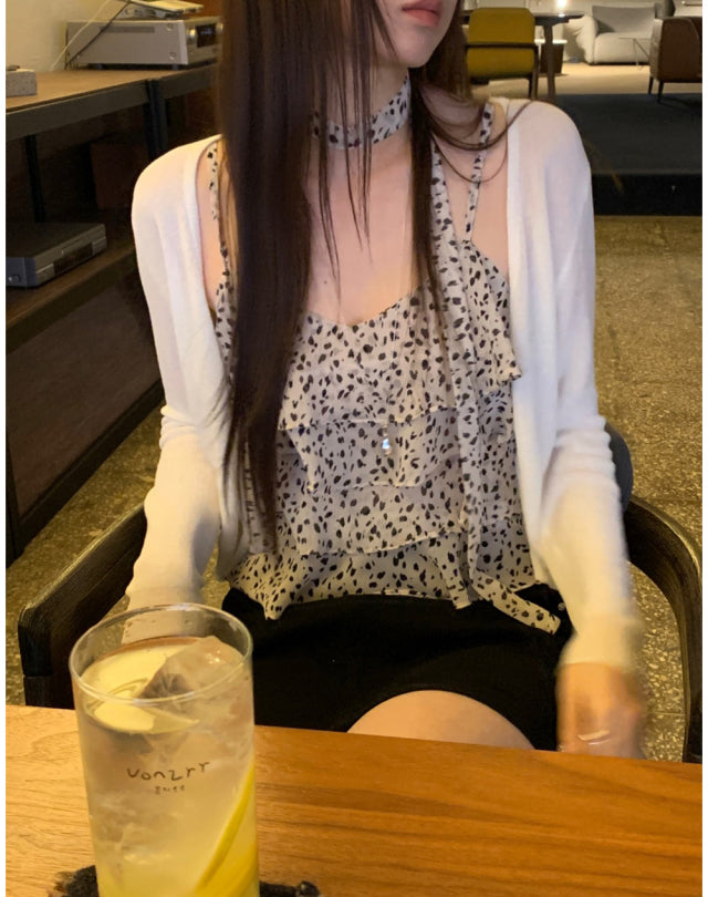 透膚骨感顯瘦排鈕針織外套